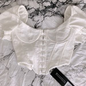 White bustier top